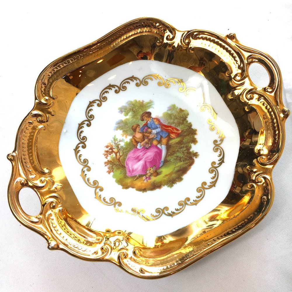 * Wunsiedel Bavarian Porzellan Fine China Dish Bowl Courting Couple Vtg